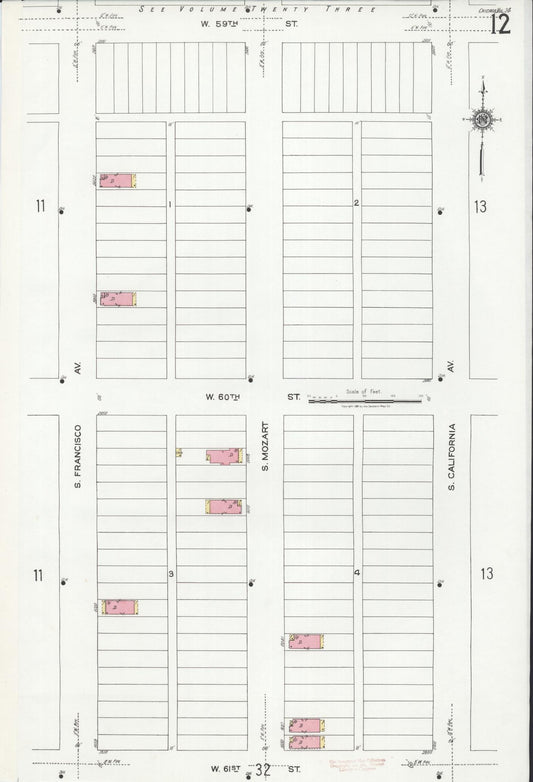 Sanborn Fire Insurance Map from Chicago, Cook County, Illinois (1920), Sheet #0012 - Historic Sanborn Fire Insurance Map Print, vintage old map wall art, antique decor, genealogy gift, Illinois Illinois map
