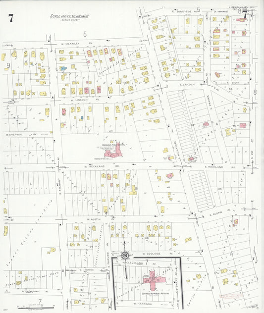 Sanborn Fire Insurance Map from Libertyville, Lake County, Illinois (1933), Sheet #0007 - Historic Sanborn Fire Insurance Map Print, vintage old map wall art, antique decor, genealogy gift, Illinois Illinois map