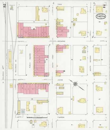 Sanborn Fire Insurance Map from Timpson, Shelby County, Texas (1927), Sheet #0002 - Complete Map Set gallery image, historic Sanborn map, vintage wall art, Texas Texas