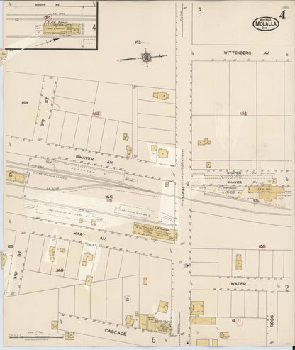 Sanborn Fire Insurance Map from Molalla, Clackamas County, Oregon (1951), Sheet #0004 - Complete Map Set gallery image, historic Sanborn map, vintage wall art, Oregon Oregon