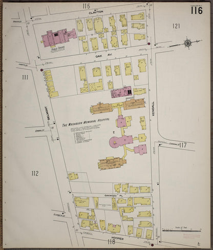 Sanborn Fire Insurance Map from Worcester, Worcester County, Massachusetts (1910), Sheet #0116 - Historic Sanborn Fire Insurance Map Print, vintage old map wall art, antique decor, genealogy gift, Massachusetts Massachusetts map