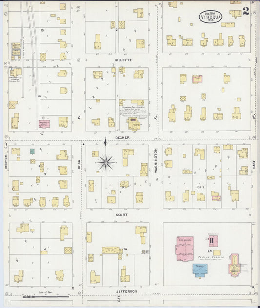 Sanborn Fire Insurance Map from Viroqua, Vernon County, Wisconsin (1905), Sheet #0002 - Historic Sanborn Fire Insurance Map Print, vintage old map wall art, antique decor, genealogy gift, Wisconsin Wisconsin map
