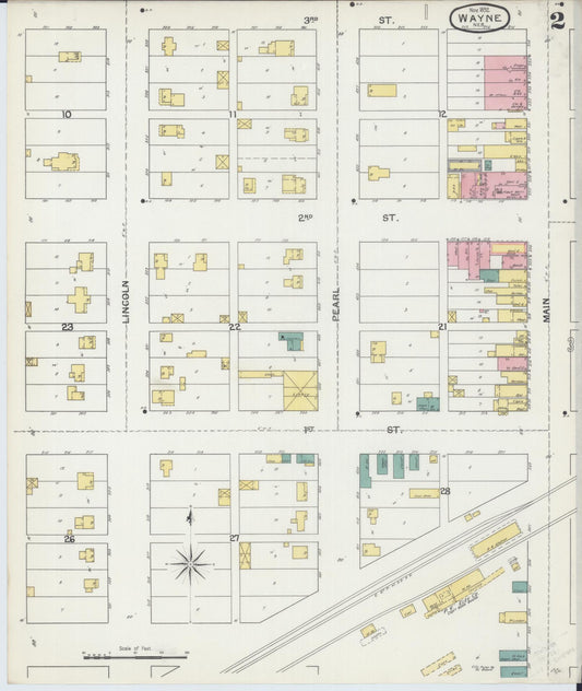 Sanborn Fire Insurance Map from Wayne, Wayne County, Nebraska (1892), Sheet #0002 - Historic Sanborn Fire Insurance Map Print, vintage old map wall art, antique decor, genealogy gift, Nebraska Nebraska map