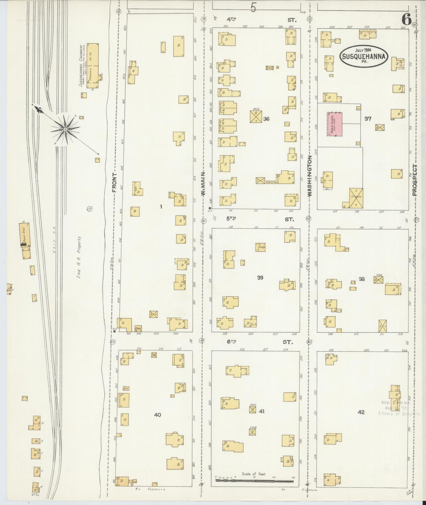 Sanborn Fire Insurance Map from Susquehanna, Susquehanna County, Pennsylvania (1904), Sheet #0006 - Complete Map Set gallery image, historic Sanborn map, vintage wall art, Pennsylvania Pennsylvania