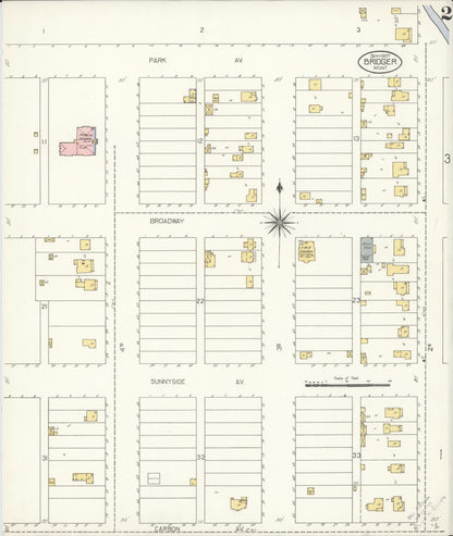 Sanborn Fire Insurance Map from Bridger, Carbon County, Montana (1907), Sheet #0002 - Complete Map Set gallery image, historic Sanborn map, vintage wall art, Montana Montana