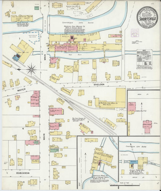 Sanborn Fire Insurance Map from Shortsville, Ontario County, New York (1904), Sheet #0001 - Historic Sanborn Fire Insurance Map Print, vintage old map wall art, antique decor, genealogy gift, New York New York map