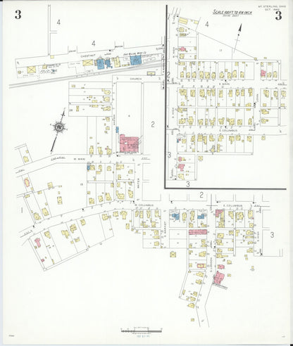 Sanborn Fire Insurance Map from Mount Sterling, Madison County, Ohio (1940), Sheet #0003 - Historic Sanborn Fire Insurance Map Print, vintage old map wall art, antique decor, genealogy gift, Ohio Ohio map