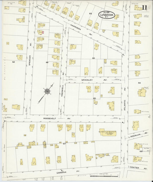 Sanborn Fire Insurance Map from Lynbrook, Nassau County, New York (1910), Sheet #0011 - Historic Sanborn Fire Insurance Map Print, vintage old map wall art, antique decor, genealogy gift, New York New York map