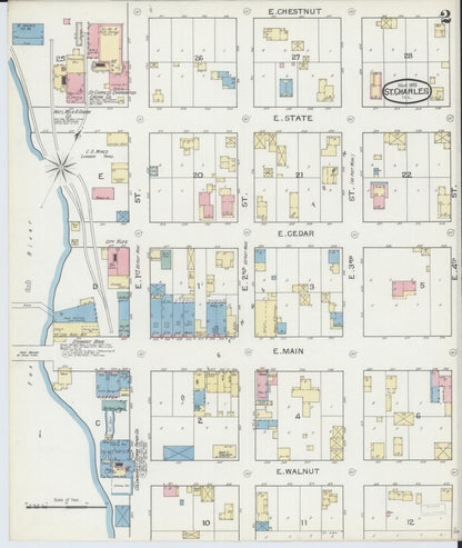 Sanborn Fire Insurance Map from Saint Charles, Kane County, Illinois (1893), Sheet #0002 - Complete Map Set gallery image, historic Sanborn map, vintage wall art, Illinois Illinois