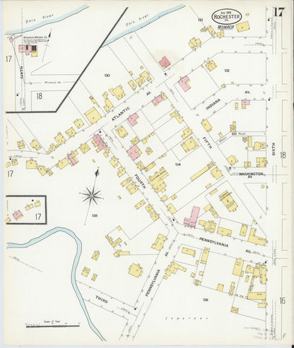 Sanborn Fire Insurance Map from Rochester, Beaver County, Pennsylvania (1908), Sheet #0016 - Complete Map Set gallery image, historic Sanborn map, vintage wall art, Pennsylvania Pennsylvania