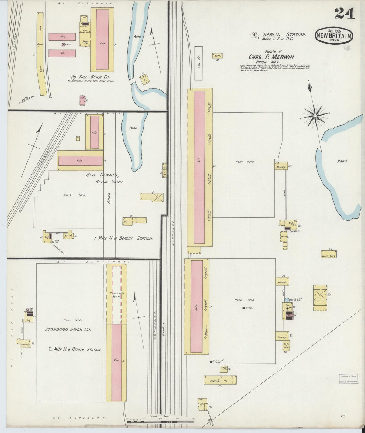 Sanborn Fire Insurance Map from New Britain, Hartford County, Connecticut (1895), Sheet #0024 - Historic Sanborn Fire Insurance Map Print, vintage old map wall art, antique decor, genealogy gift, Connecticut Connecticut map