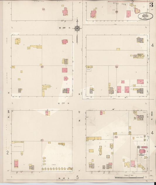 Sanborn Fire Insurance Map from Nephi, Juab County, Utah (1931), Sheet #0003 - Historic Sanborn Fire Insurance Map Print, vintage old map wall art, antique decor, genealogy gift, Utah Utah map