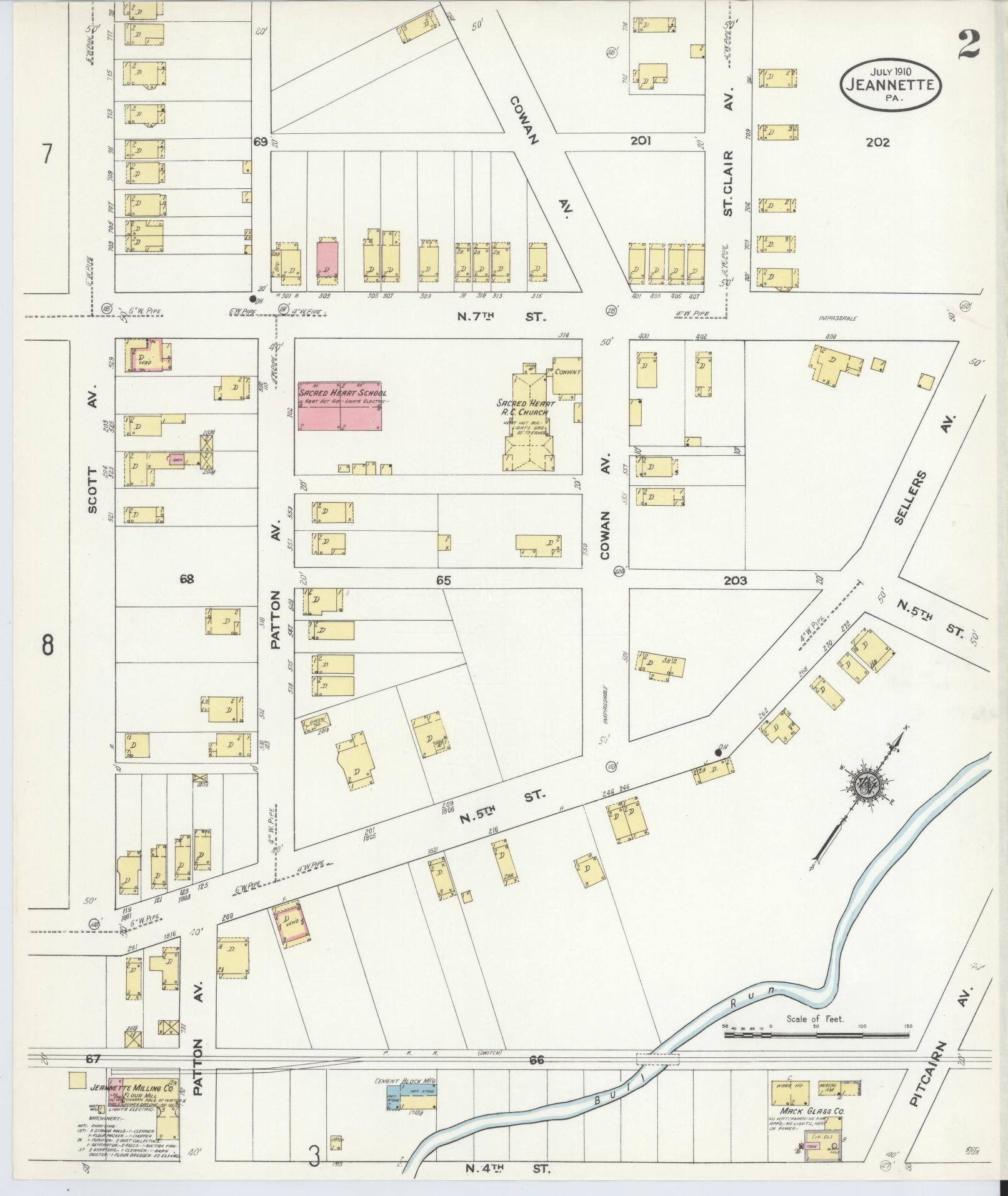 Sanborn Fire Insurance Map from Jeannette, Westmoreland County, Pennsylvania (1910), Sheet #0002 - Complete Map Set gallery image, historic Sanborn map, vintage wall art, Pennsylvania Pennsylvania
