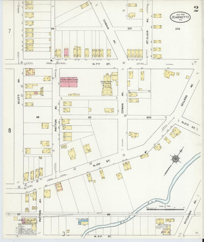 Sanborn Fire Insurance Map from Jeannette, Westmoreland County, Pennsylvania (1910), Sheet #0002 - Complete Map Set gallery image, historic Sanborn map, vintage wall art, Pennsylvania Pennsylvania