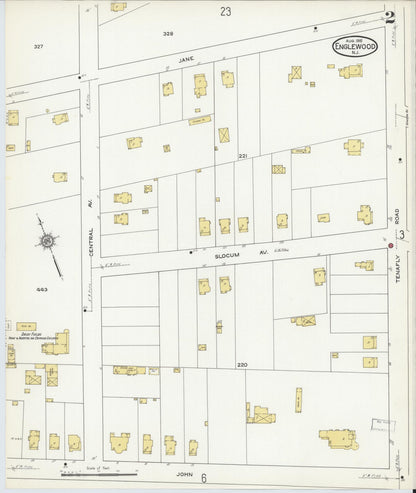 Sanborn Fire Insurance Map from Englewood, Bergen County, New Jersey (1915), Sheet #0002 - Complete Map Set gallery image, historic Sanborn map, vintage wall art, New Jersey New Jersey
