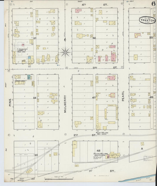 Sanborn Fire Insurance Map from Yankton, Yankton County, South Dakota (1891), Sheet #0006 - Historic Sanborn Fire Insurance Map Print, vintage old map wall art, antique decor, genealogy gift, South Dakota South Dakota map