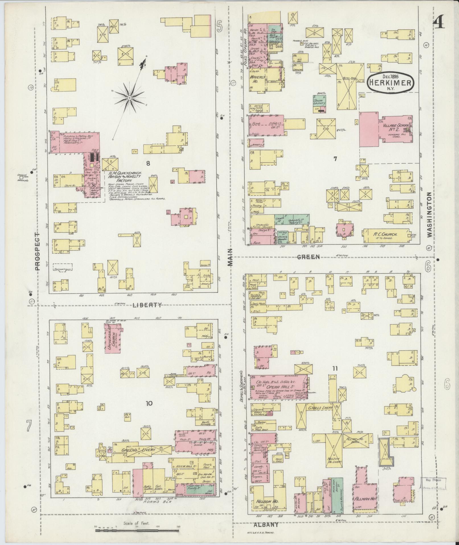 Sanborn Fire Insurance Map from Herkimer, Herkimer County, New York (1895), Sheet #0004 - Complete Map Set gallery image, historic Sanborn map, vintage wall art, New York New York