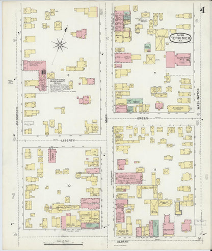 Sanborn Fire Insurance Map from Herkimer, Herkimer County, New York (1895), Sheet #0004 - Complete Map Set gallery image, historic Sanborn map, vintage wall art, New York New York