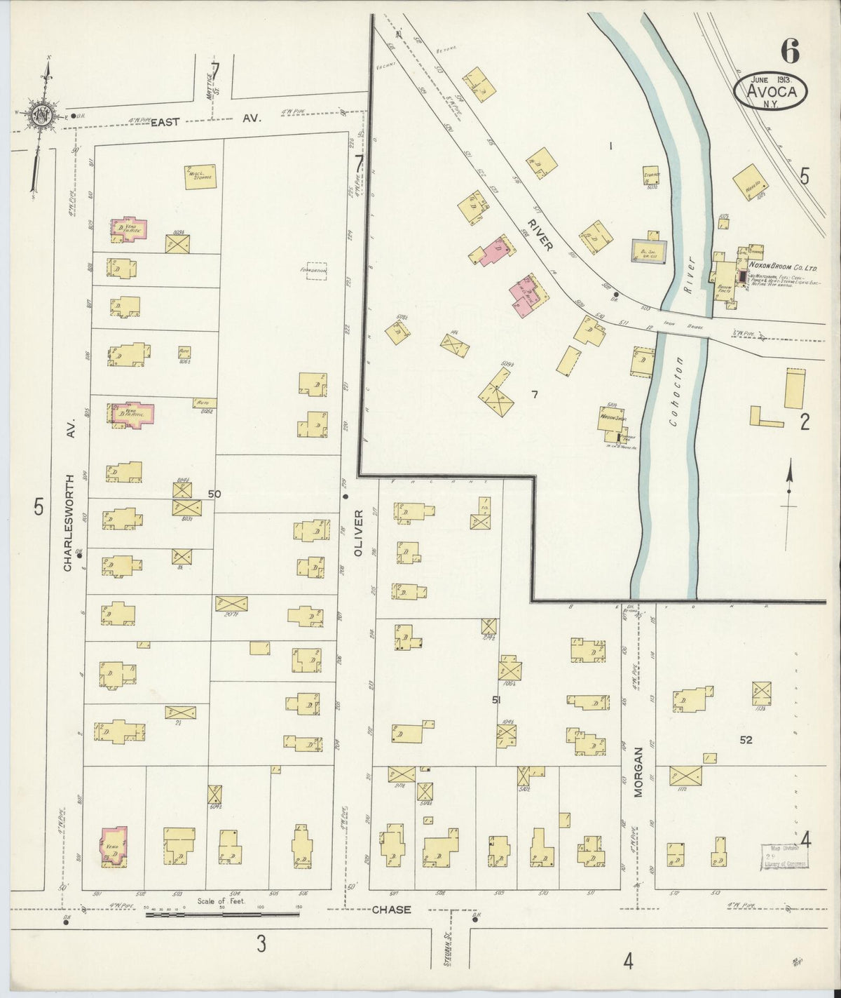 Sanborn Fire Insurance Map from Avoca, Steuben County, New York (1913), Sheet #0006 - Complete Map Set gallery image, historic Sanborn map, vintage wall art, New York New York