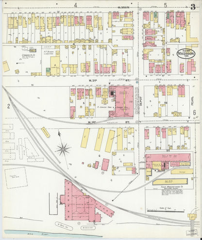 Sanborn Fire Insurance Map from Madison, Jefferson County, Indiana (1904), Sheet #0003 - Complete Map Set gallery image, historic Sanborn map, vintage wall art, Indiana Indiana
