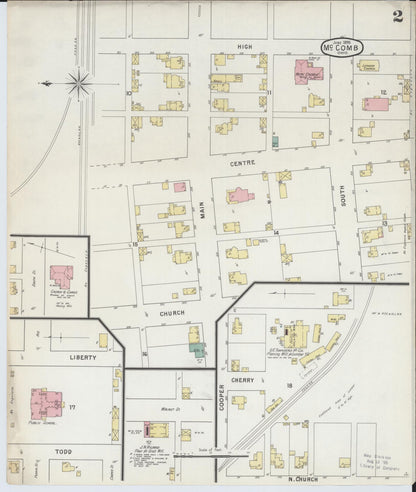 Sanborn Fire Insurance Map from McComb, Hancock County, Ohio (1885), Sheet #0002 - Complete Map Set gallery image, historic Sanborn map, vintage wall art, Ohio Ohio