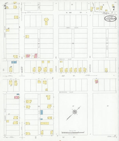 Sanborn Fire Insurance Map from Leechburg, Armstrong County, Pennsylvania (1927), Sheet #0007 - Complete Map Set gallery image, historic Sanborn map, vintage wall art, Pennsylvania Pennsylvania
