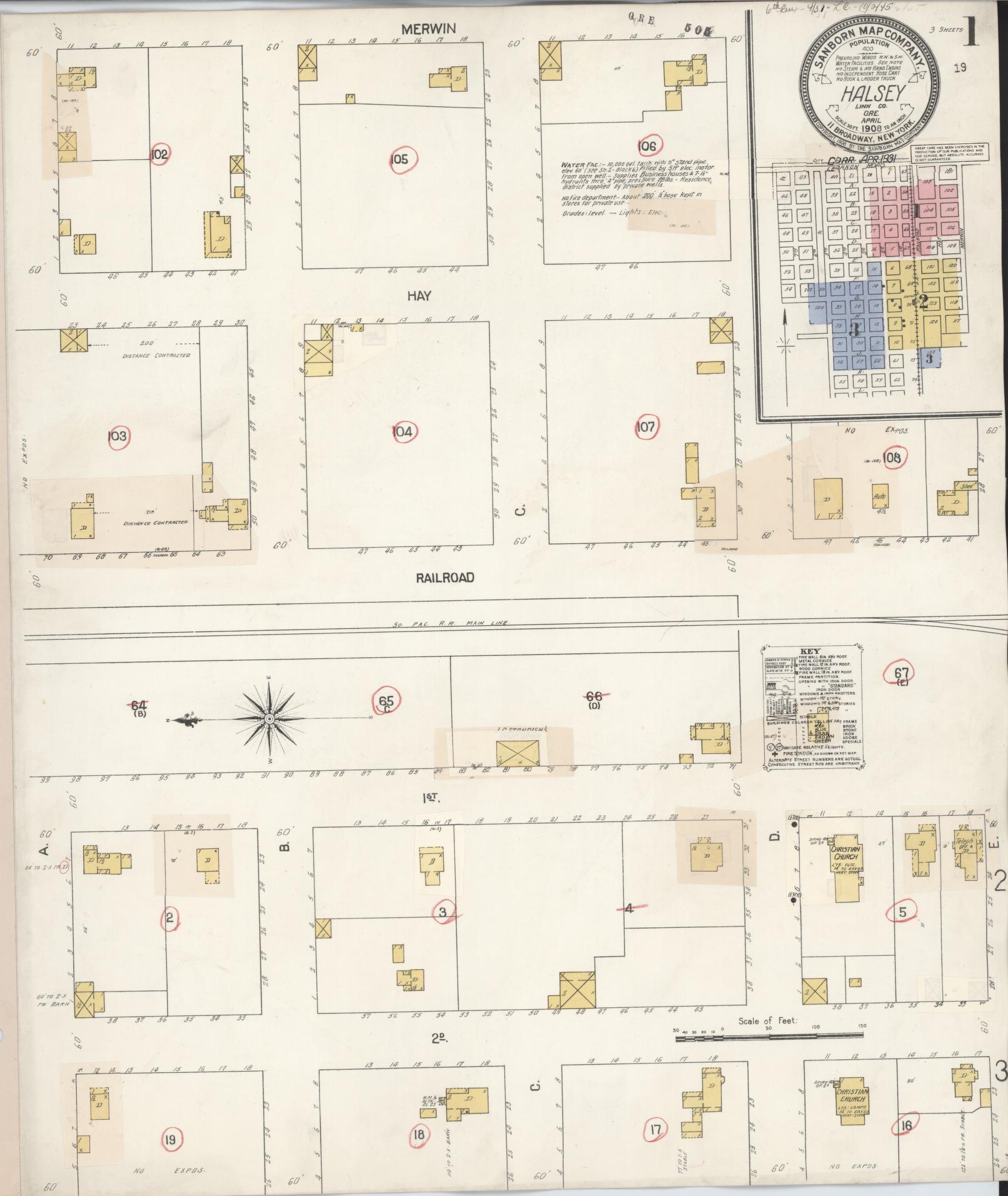 Sanborn Fire Insurance Map from Halsey, Linn County, Oregon. (1931) – Historic Sanborn Fire Insurance Map Print