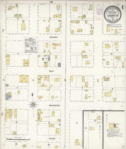 Sanborn Fire Insurance Map from Farmington, Whitman County, Washington (1908), Sheet #0001 - Complete Map Set gallery image, historic Sanborn map, vintage wall art, Washington Washington
