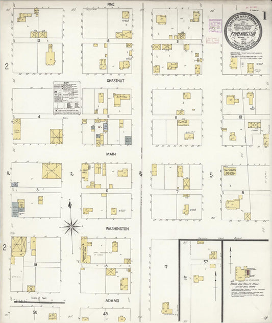 Sanborn Fire Insurance Map from Farmington, Whitman County, Washington (1908), Sheet #0001 - Complete Map Set gallery image, historic Sanborn map, vintage wall art, Washington Washington