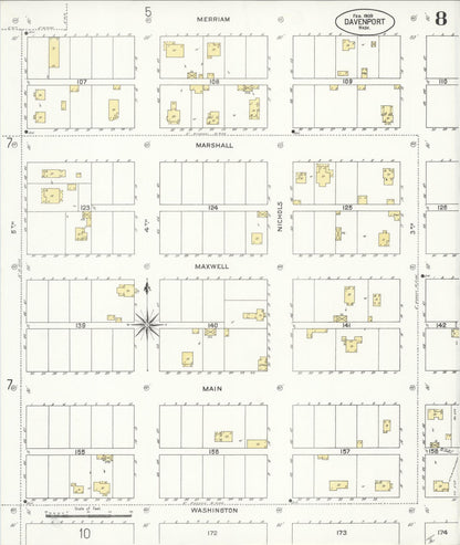 Sanborn Fire Insurance Map from Davenport, Lincoln County, Washington (1909), Sheet #0008 - Complete Map Set gallery image, historic Sanborn map, vintage wall art, Washington Washington