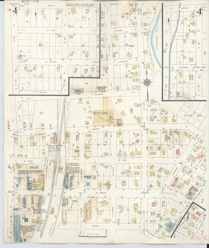 Sanborn Fire Insurance Map from Chesaning, Saginaw County, Michigan (1944), Sheet #0004 - Complete Map Set gallery image, historic Sanborn map, vintage wall art, Michigan Michigan