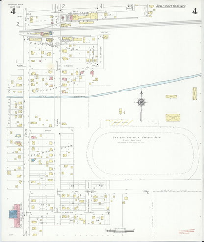 Sanborn Fire Insurance Map from Davison, Genesee County, Michigan (1939), Sheet #0004 - Complete Map Set gallery image, historic Sanborn map, vintage wall art, Michigan Michigan