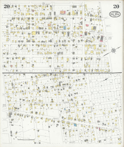 Sanborn Fire Insurance Map from Del Rio, Val Verde County, Texas (1930), Sheet #0020 - Complete Map Set gallery image, historic Sanborn map, vintage wall art, Texas Texas