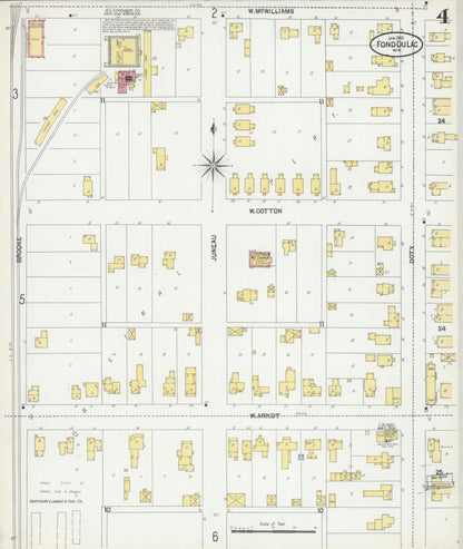Sanborn Fire Insurance Map from Fond du Lac, Fond du Lac County, Wisconsin (1902), Sheet #0004 - Historic Sanborn Fire Insurance Map Print, vintage old map wall art, antique decor, genealogy gift, Wisconsin Wisconsin map