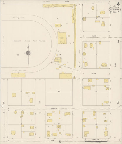 Sanborn Fire Insurance Map from Enterprise, Wallowa County, Oregon (1917), Sheet #0002 - Complete Map Set gallery image, historic Sanborn map, vintage wall art, Oregon Oregon