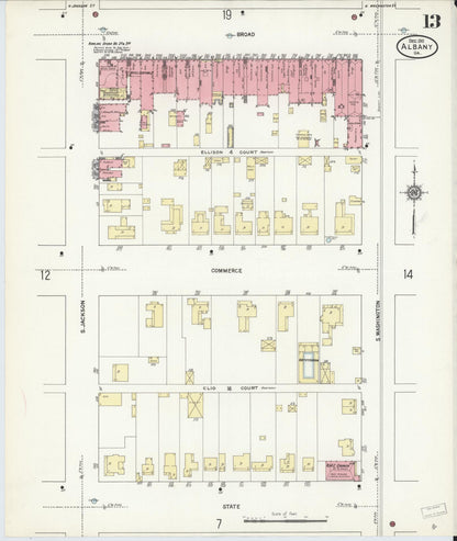 Sanborn Fire Insurance Map from Albany, Dougherty County, Georgia (1911), Sheet #0013 - Complete Map Set gallery image, historic Sanborn map, vintage wall art, Georgia Georgia