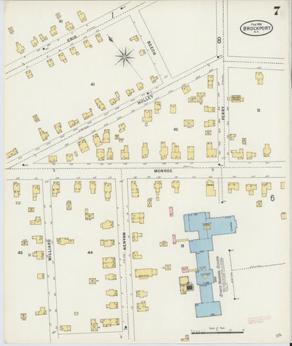 Sanborn Fire Insurance Map from Brockport, Monroe County, New York (1898), Sheet #0007 - Complete Map Set gallery image, historic Sanborn map, vintage wall art, New York New York