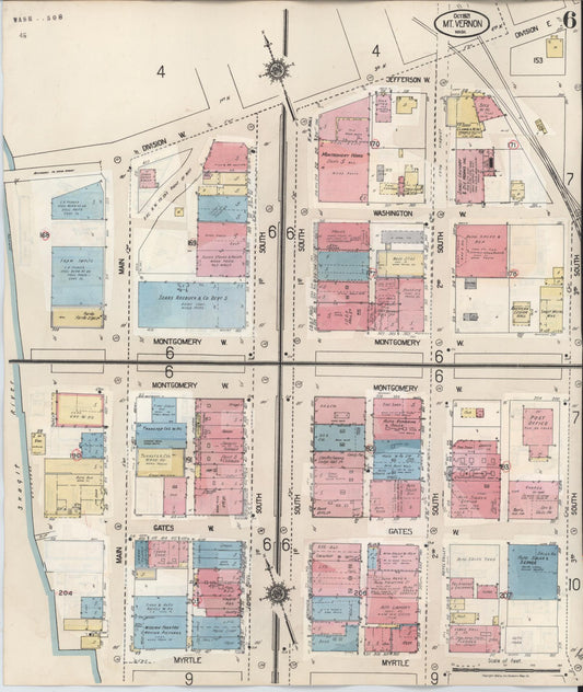 Sanborn Fire Insurance Map from Mount Vernon, Skagit County, Washington (1948), Sheet #0006 - Historic Sanborn Fire Insurance Map Print, vintage old map wall art, antique decor, genealogy gift, Washington Washington map