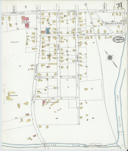 Sanborn Fire Insurance Map from Canisteo, Steuben County, New York (1920), Sheet #0011 - Complete Map Set gallery image, historic Sanborn map, vintage wall art, New York New York