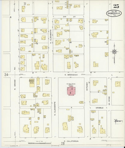 Sanborn Fire Insurance Map from Gainesville, Cooke County, Texas (1913), Sheet #0025 - Complete Map Set gallery image, historic Sanborn map, vintage wall art, Texas Texas