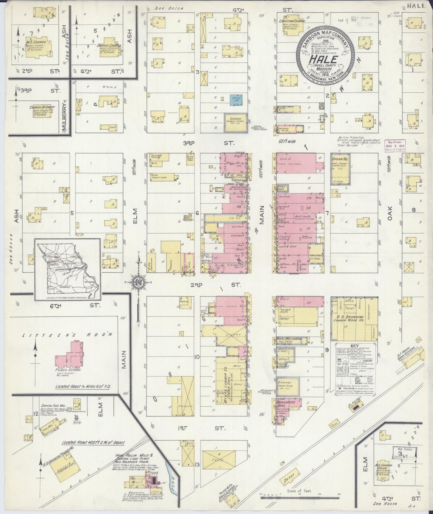 Sanborn Fire Insurance Map from Hale, Carroll County, Missouri. (1914) – Historic Sanborn Fire Insurance Map Print
