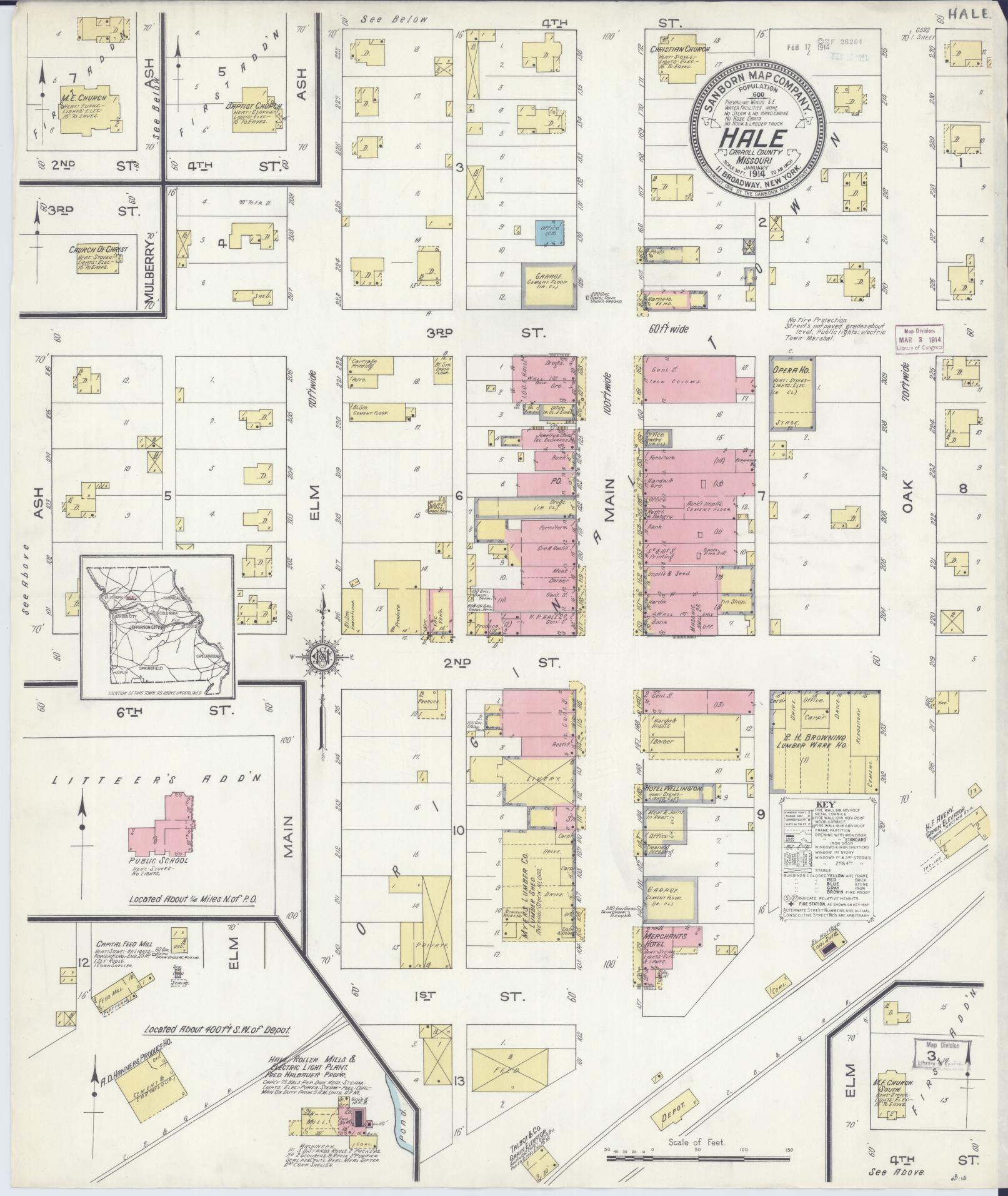 Sanborn Fire Insurance Map from Hale, Carroll County, Missouri. (1914) – Historic Sanborn Fire Insurance Map Print