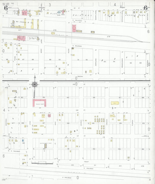 Sanborn Fire Insurance Map from Big Lake, Reagan County, Texas (1949), Sheet #0006 - Historic Sanborn Fire Insurance Map Print, vintage old map wall art, antique decor, genealogy gift, Texas Texas map