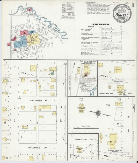Sanborn Fire Insurance Map from Argyle, Marshall County, Minnesota. (1909) – Map View