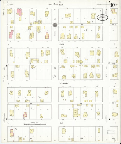 Sanborn Fire Insurance Map from Osage, Mitchell County, Iowa (1911), Sheet #0010 - Historic Sanborn Fire Insurance Map Print