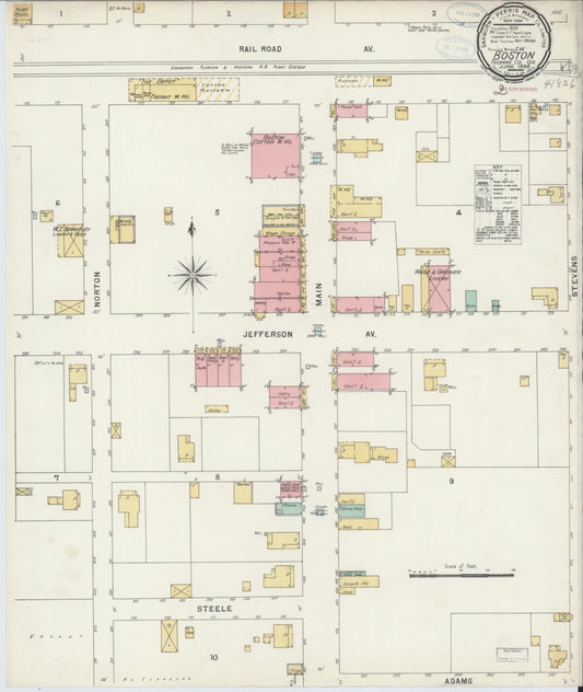 Sanborn Fire Insurance Map from Boston, Thomas County, Georgia (1898), Sheet #0001 - Historic Sanborn Fire Insurance Map Print, vintage old map wall art, antique decor, genealogy gift, Georgia Georgia map