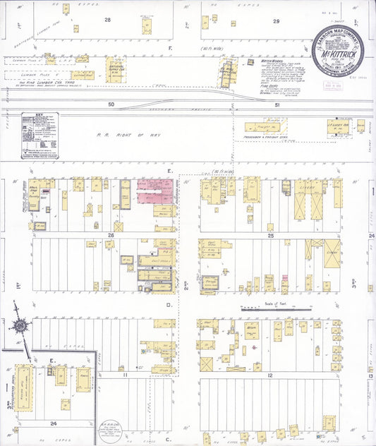 Sanborn Fire Insurance Map from Mckittrick, Kern County, California (1911), Sheet #0001 - Historic Sanborn Fire Insurance Map Print, vintage old map wall art, antique decor, genealogy gift, California California map