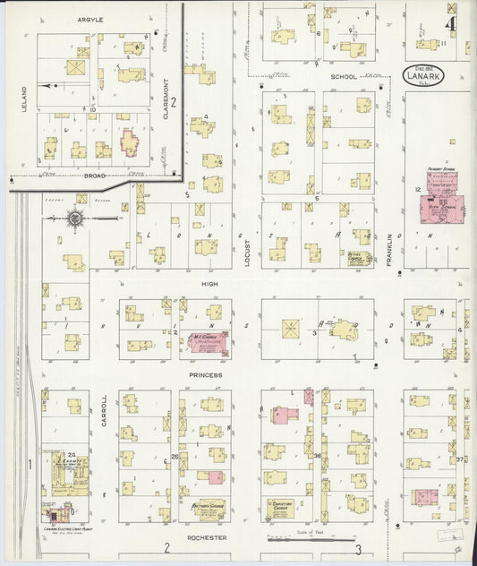 Sanborn Fire Insurance Map from Lanark, Carroll County, Illinois (1912), Sheet #0004 - Historic Sanborn Fire Insurance Map Print, vintage old map wall art, antique decor, genealogy gift, Illinois Illinois map