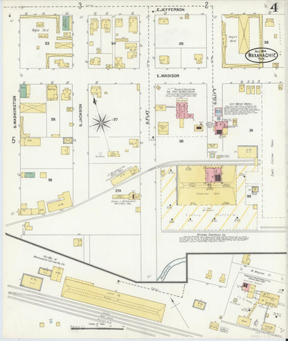 Sanborn Fire Insurance Map from Waxahachie, Ellis County, Texas (1904), Sheet #0004 - Complete Map Set gallery image, historic Sanborn map, vintage wall art, Texas Texas