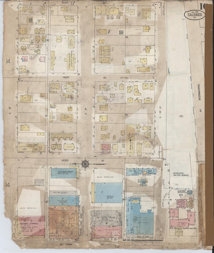 Sanborn Fire Insurance Map from Calexico, Imperial County, California (1956), Sheet #0016 - Historic Sanborn Fire Insurance Map Print, vintage old map wall art, antique decor, genealogy gift, California California map